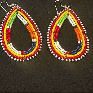 NEW African Handmade Beaded Earrings
